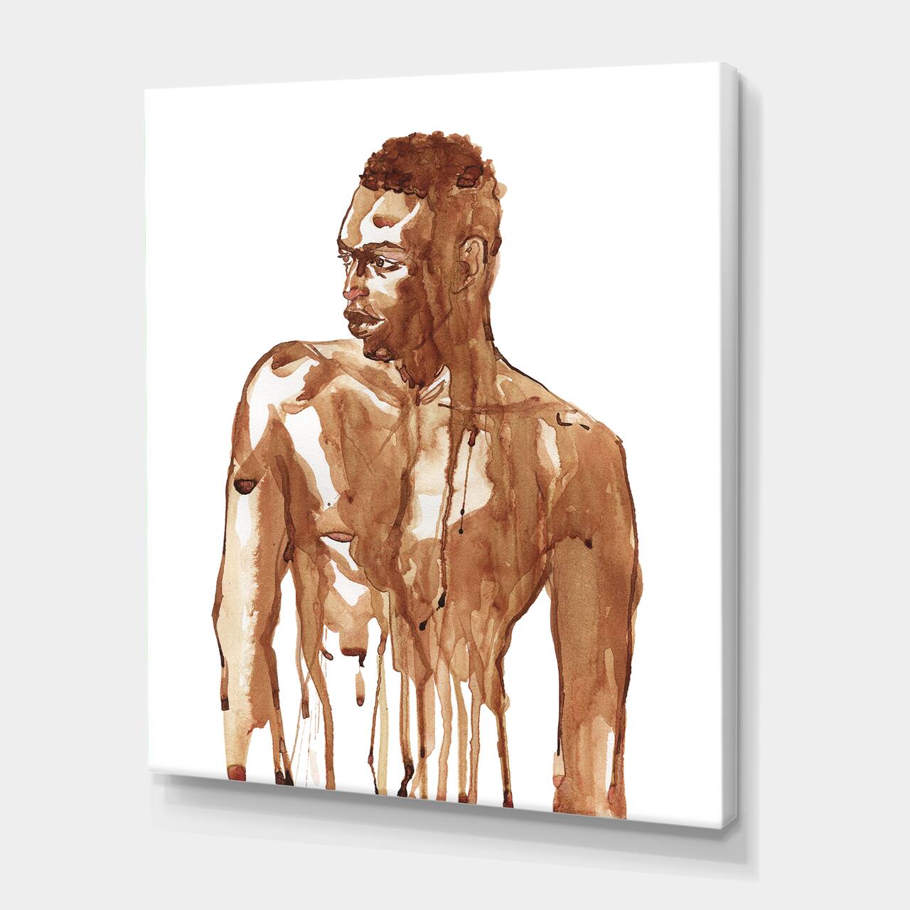 Designart - Handsome African Man Portrait On White II - Modern Canvas Wall Art Print